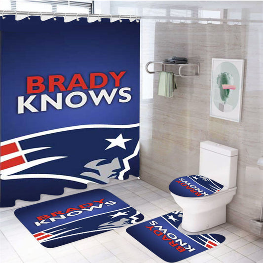 Ne Pats Brady Knows 4Pcs Bathroom Set Shower Curtain