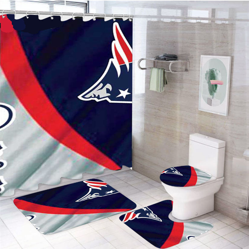 Ne Pats Cloth Horizontal 4Pcs Bathroom Set Shower Curtain