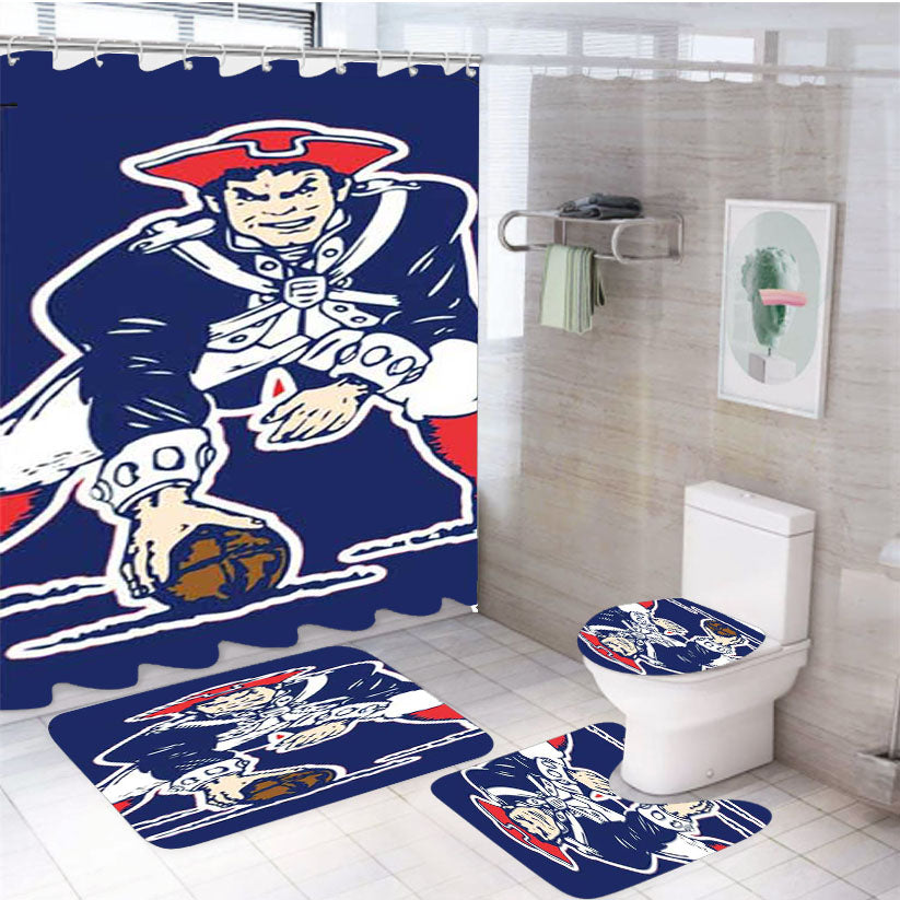 Ne Pats Logo Guy On Blue 4Pcs Bathroom Set Shower Curtain