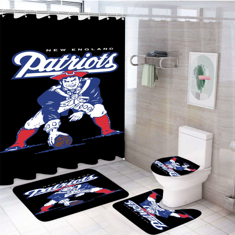 New England Old Logo 4Pcs Bathroom Set Shower Curtain