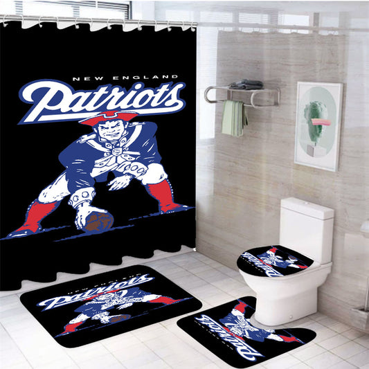 New England Old Logo 4Pcs Bathroom Set Shower Curtain