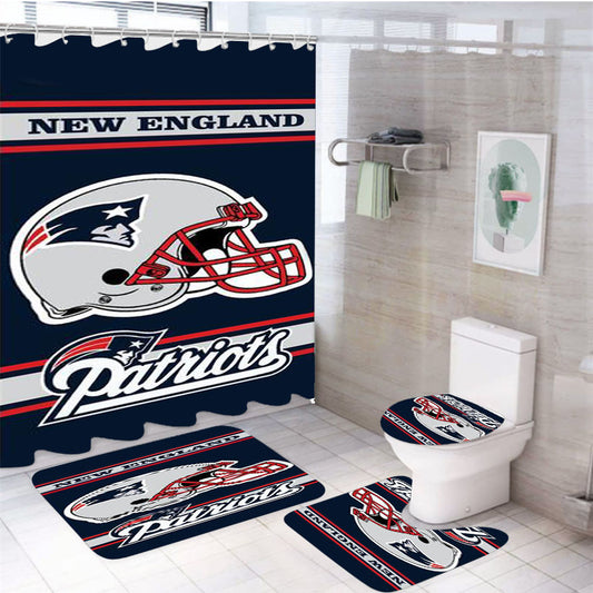 New England Patriots 45 4Pcs Bathroom Set Shower Curtain