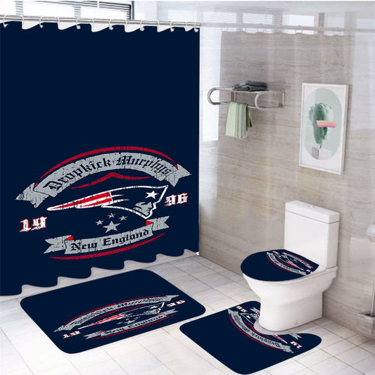 New England Patriots Football Diamond Painting 4Pcs Bathroom Set Shower Curtain