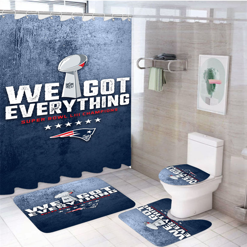 New England Patriots We Got Everything 4Pcs Bathroom Set Shower Curtain