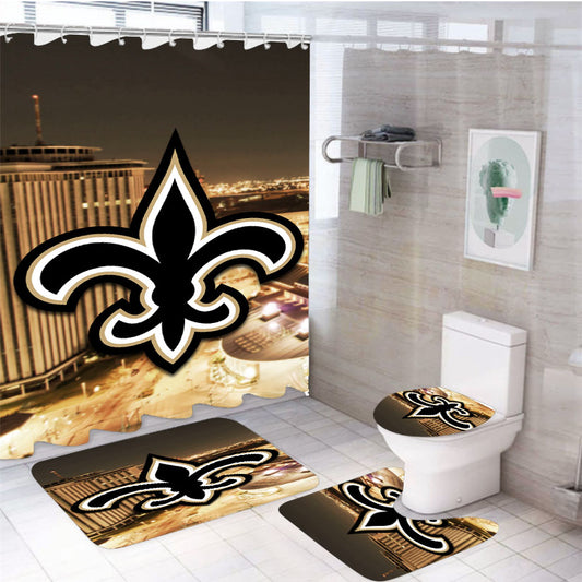 New Orleans Saints Emblem 4Pcs Bathroom Set Shower Curtain