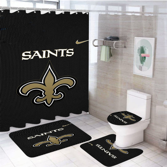 New Orleans Saints Nfl 4Pcs Bathroom Set Shower Curtain