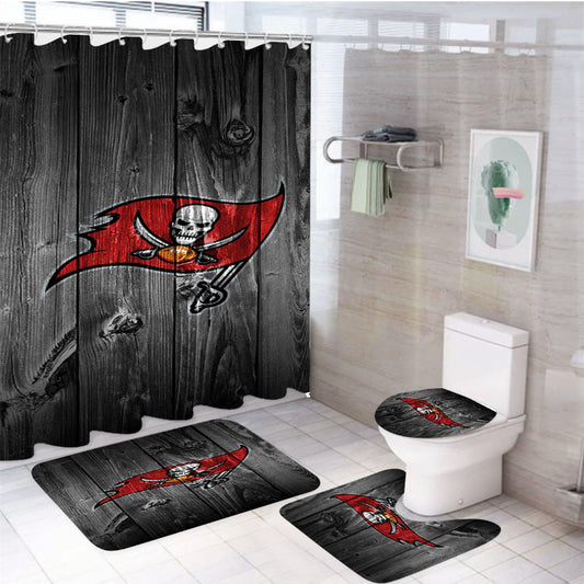 New Tampa Bay Buccaneers Logo Dark 4Pcs Bathroom Set Shower Curtain