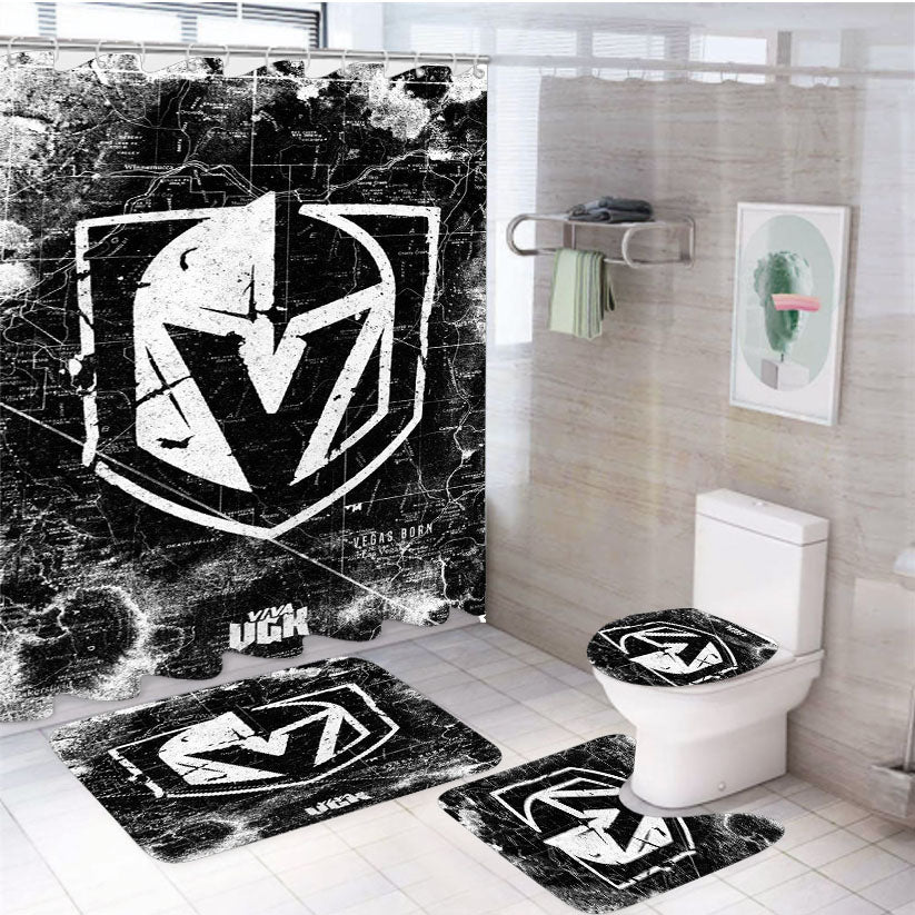 New Vegas Golden Knights 4Pcs Bathroom Set Shower Curtain