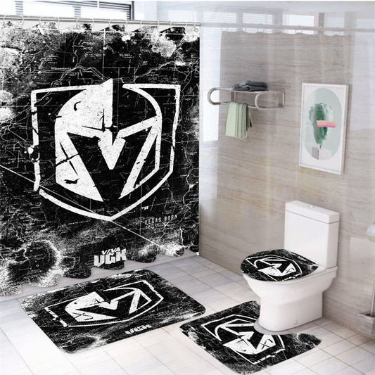 New Vegas Golden Knights 4Pcs Bathroom Set Shower Curtain