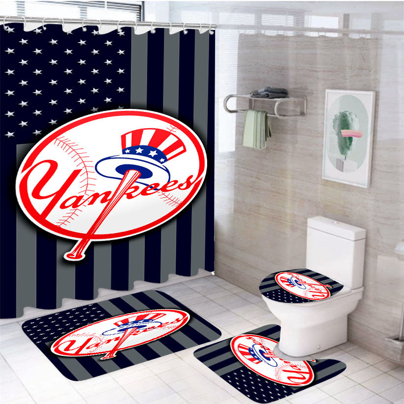 New Yankees Flag 4Pcs Bathroom Set Shower Curtain