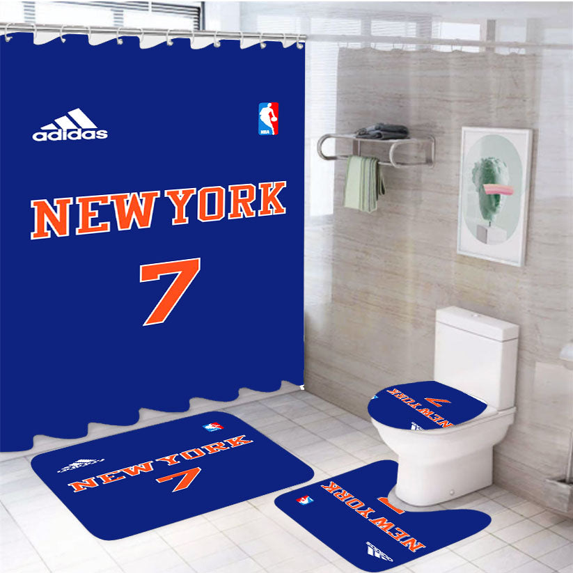 New York 7 4Pcs Bathroom Set Shower Curtain