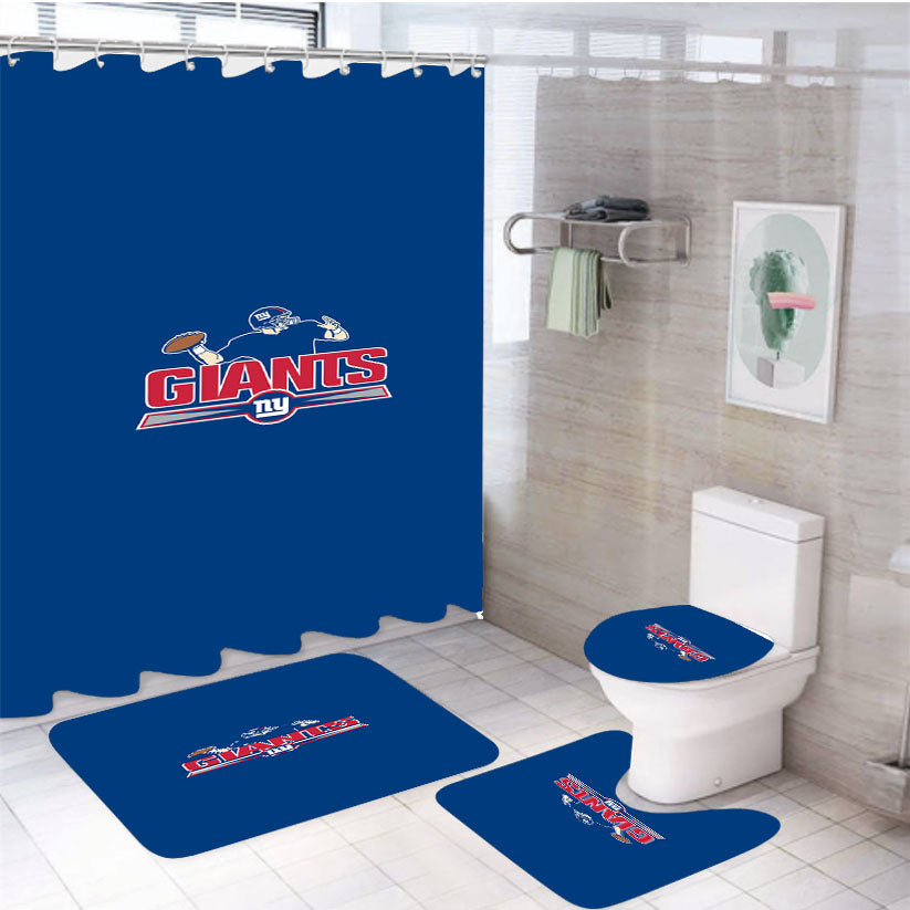 New York Giants 4Pcs Bathroom Set Shower Curtain