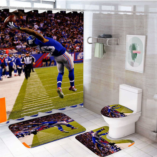 New York Giants Catch 4Pcs Bathroom Set Shower Curtain