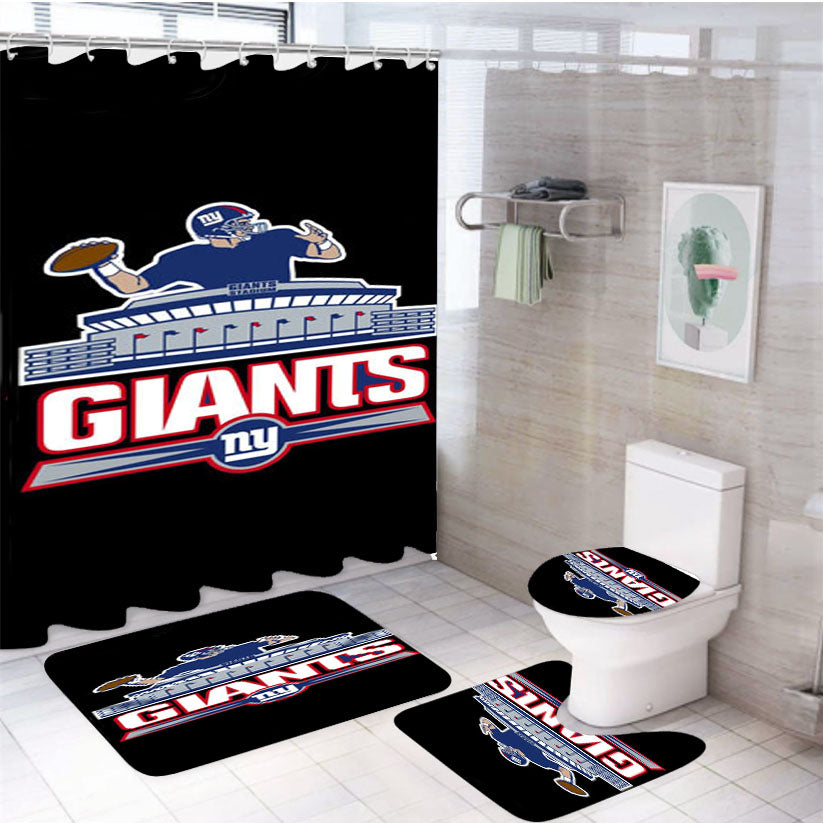 New York Giants Stadium 4Pcs Bathroom Set Shower Curtain