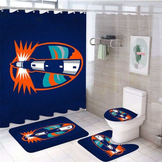 New York Islanders Symbol 4Pcs Bathroom Set Shower Curtain