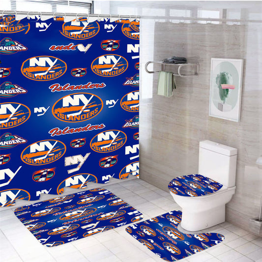 New York Islanders Symbols 1 4Pcs Bathroom Set Shower Curtain