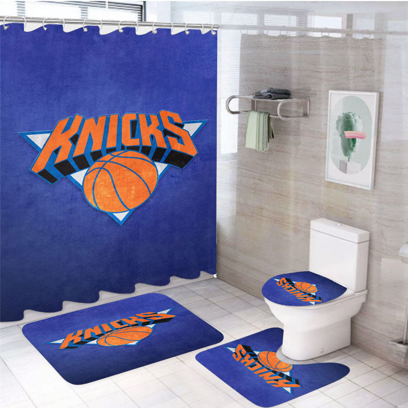 New York Knicks 4Pcs Bathroom Set Shower Curtain