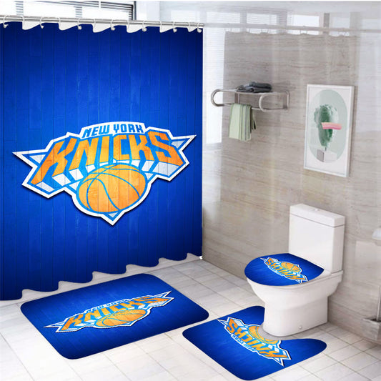 New York Knicks Hardwood 2 4Pcs Bathroom Set Shower Curtain