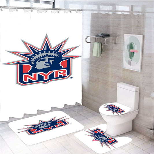 New York Rangers Liberty Symbol 4Pcs Bathroom Set Shower Curtain