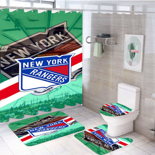 New York Rangers Std 4Pcs Bathroom Set Shower Curtain