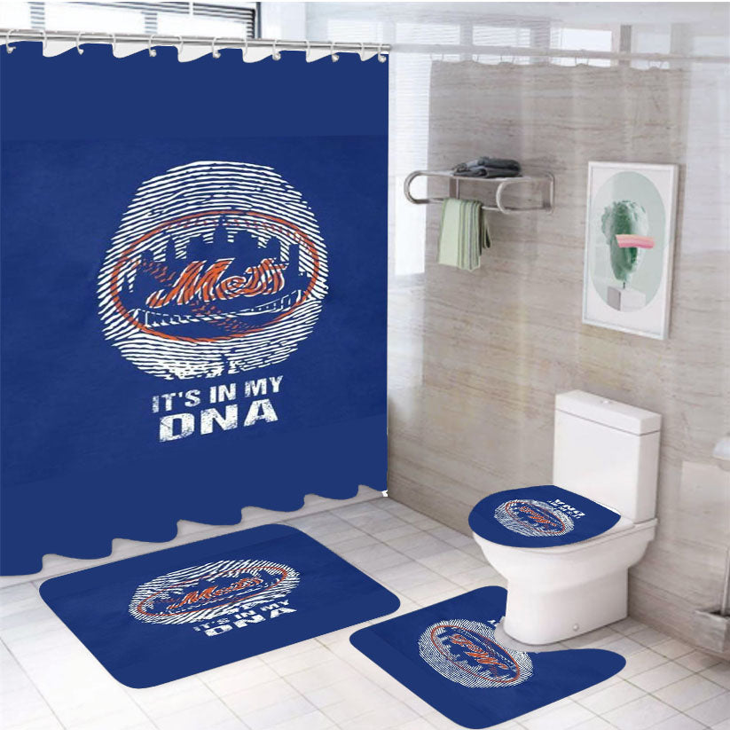 New York Yankees Dna 4Pcs Bathroom Set Shower Curtain