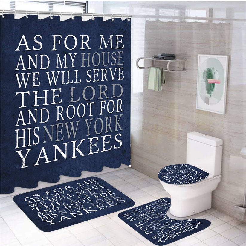 New York Yankees Quotes 4Pcs Bathroom Set Shower Curtain