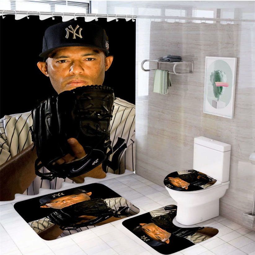 New Yorks 4Pcs Bathroom Set Shower Curtain