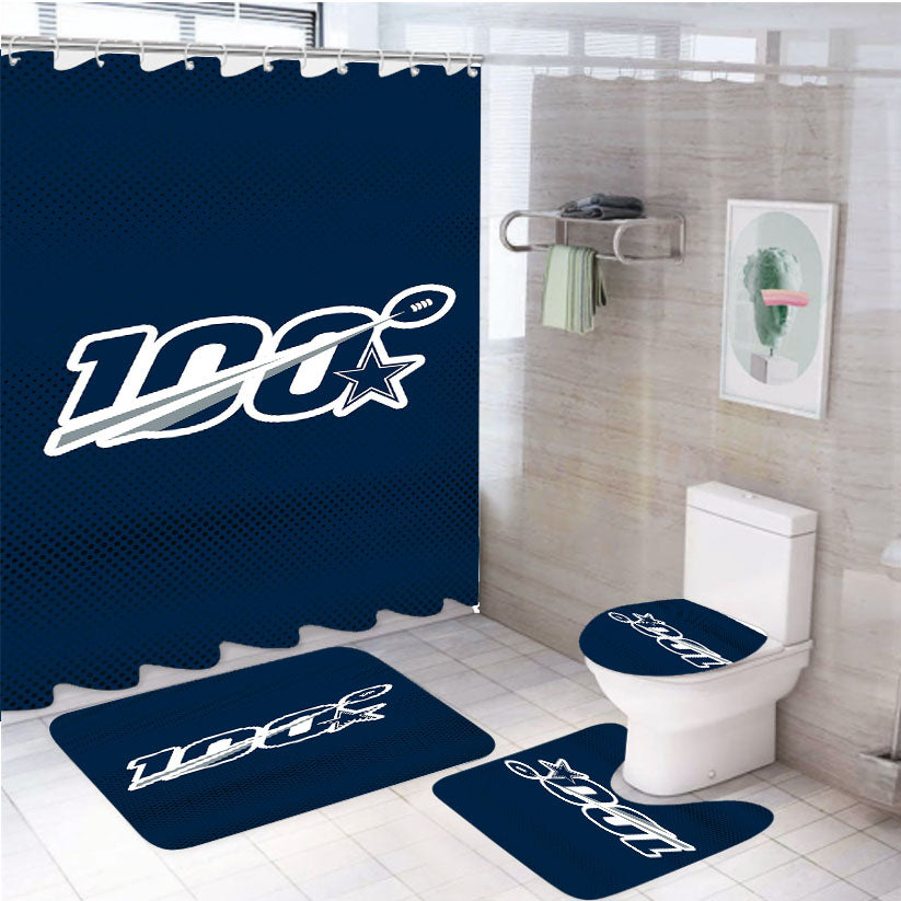 Nfl 100Th Dallas Cowboys Wallpapers 4Pcs Bathroom Set Shower Curtain