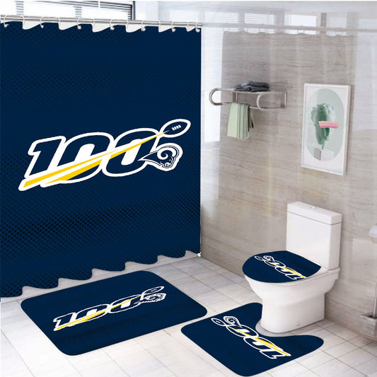 Nfl 100Th Los Angeles Rams Wallpapers 4Pcs Bathroom Set Shower Curtain