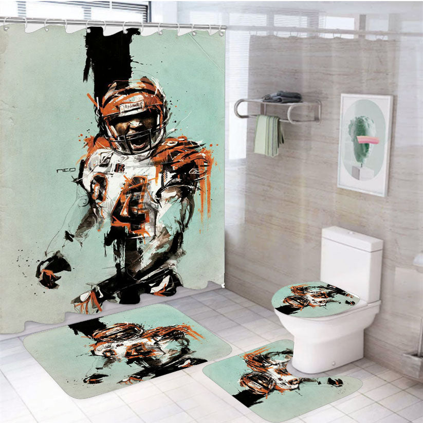 Nfl 84 Neo Smile 4Pcs Bathroom Set Shower Curtain