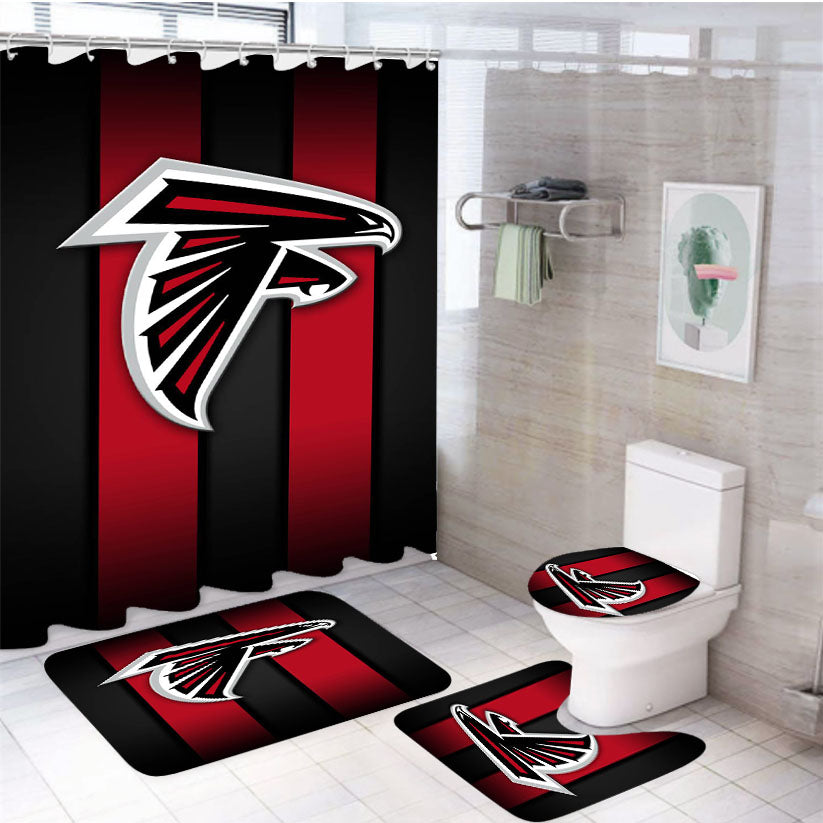 Nfl Atlanta Falcons Logo 4Pcs Bathroom Set Shower Curtain