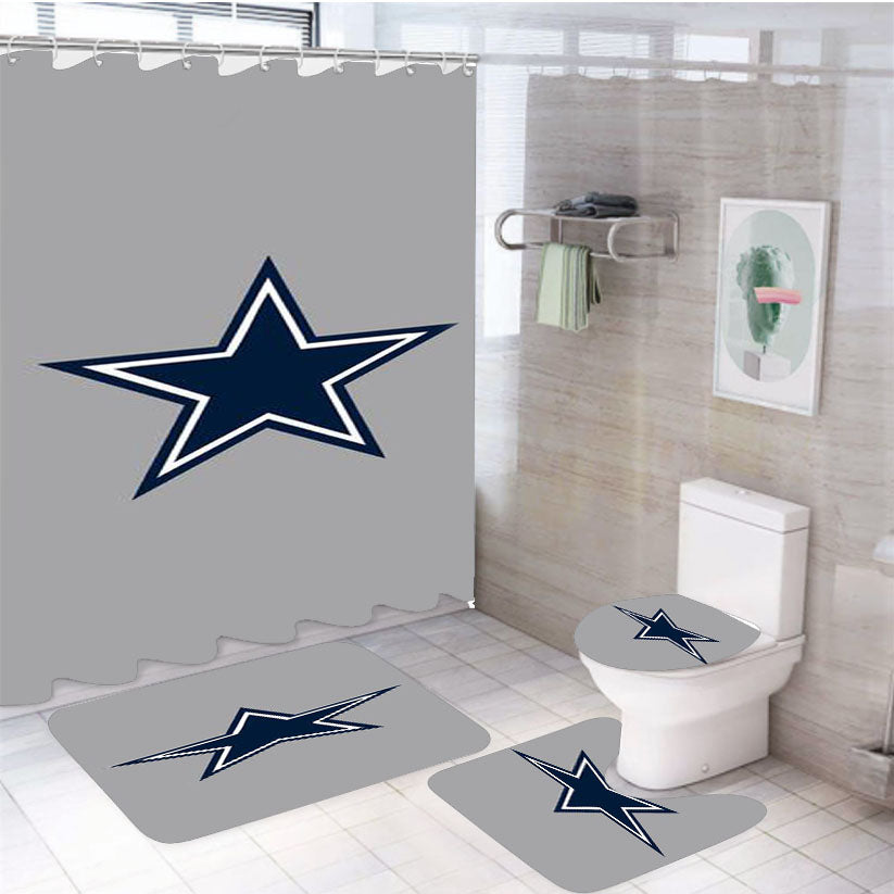 Nfl Dallas Cowboys Logo 4Pcs Bathroom Set Shower Curtain