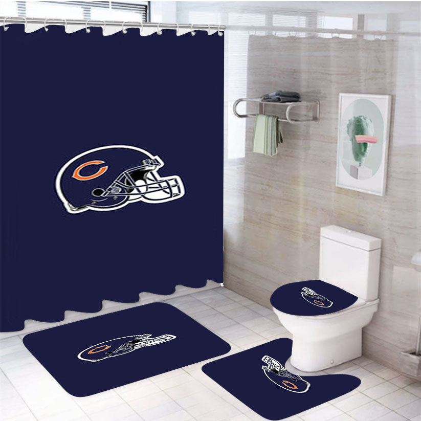 Nfl Helmet 4Pcs Bathroom Set Shower Curtain