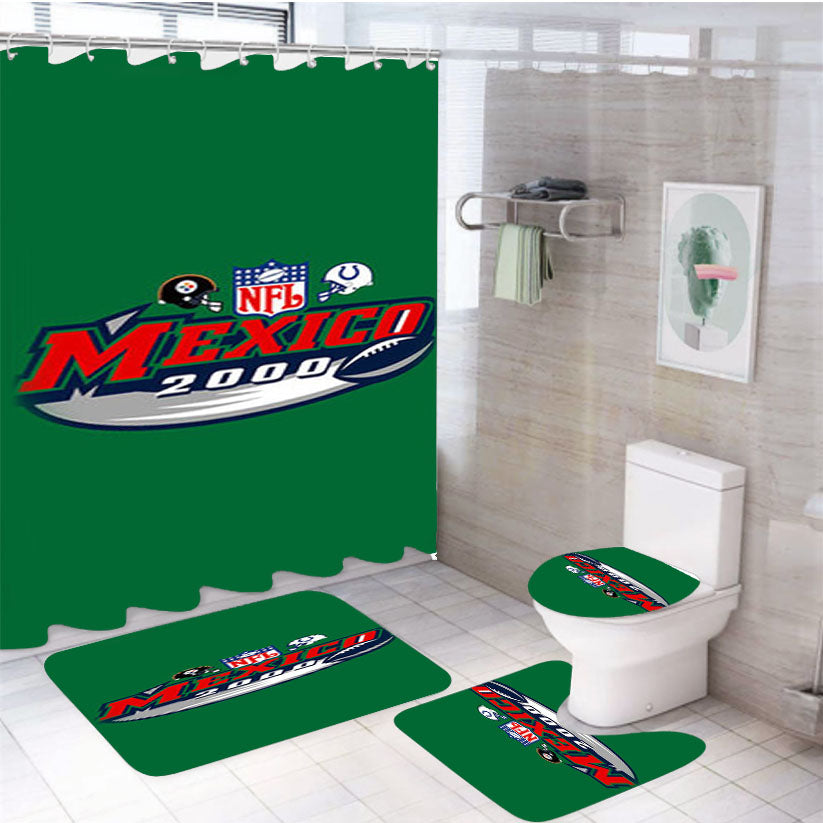 Nfl Mexico 2000 Green 4Pcs Bathroom Set Shower Curtain