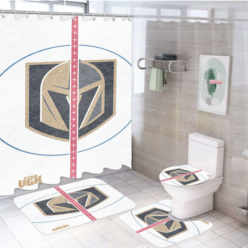 Nhl Vegas Golden Knights 4Pcs Bathroom Set Shower Curtain
