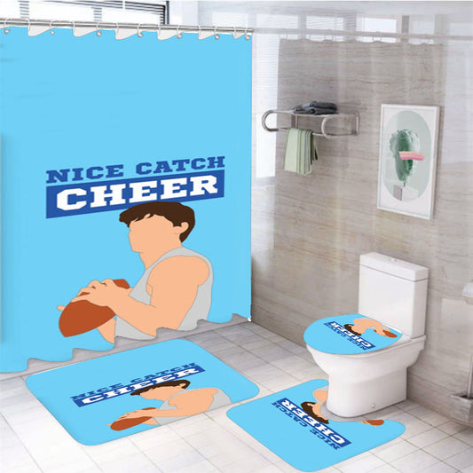 Nice Catch Cheer 4Pcs Bathroom Set Shower Curtain