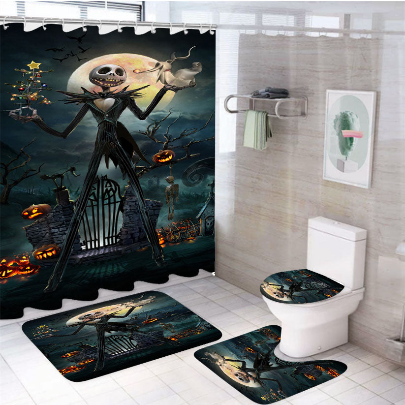 Nightmare Before Christmas Jack 4Pcs Bathroom Set Shower Curtain