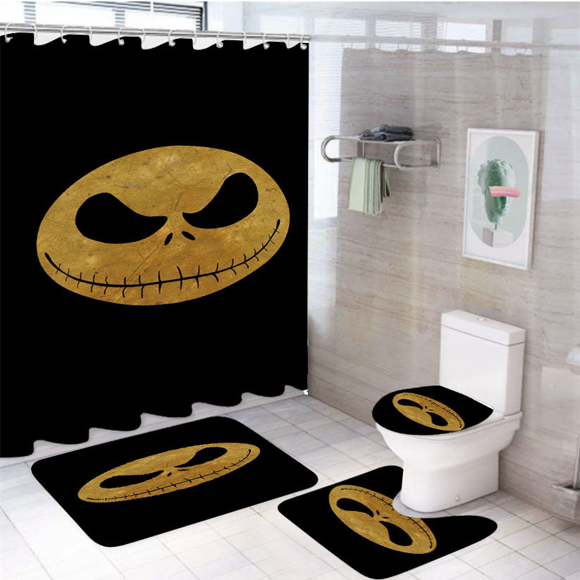 Nightmare Before Christmas Parallax 4Pcs Bathroom Set Shower Curtain