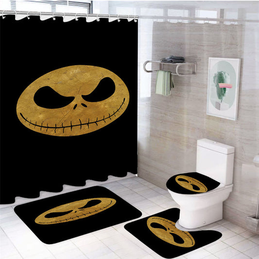 Nightmare Before Christmas Parallax 4Pcs Bathroom Set Shower Curtain