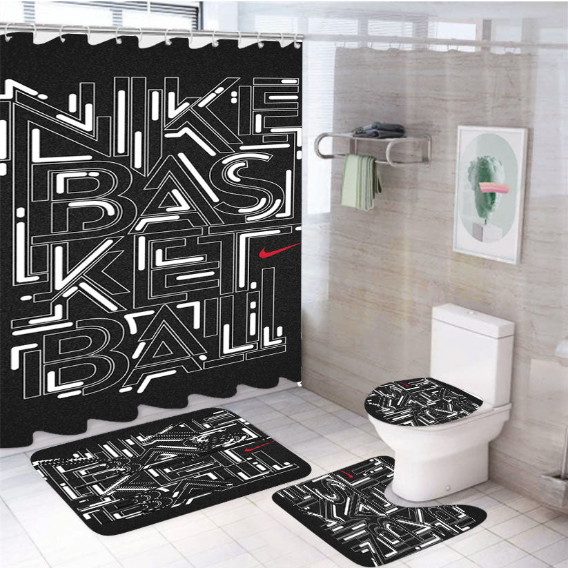 Nike Basket Ball 4Pcs Bathroom Set Shower Curtain