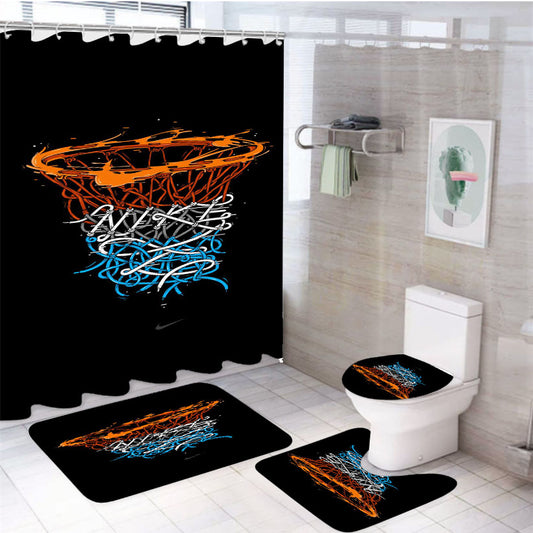 Nike Basketball 4Pcs Bathroom Set Shower Curtain