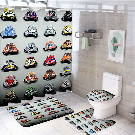 Nike Collab The Nfl 4Pcs Bathroom Set Shower Curtain