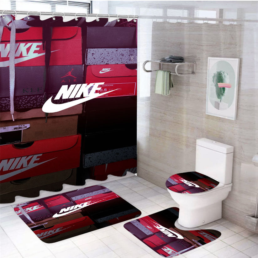 Nike Shoes Basketball 4Pcs Bathroom Set Shower Curtain