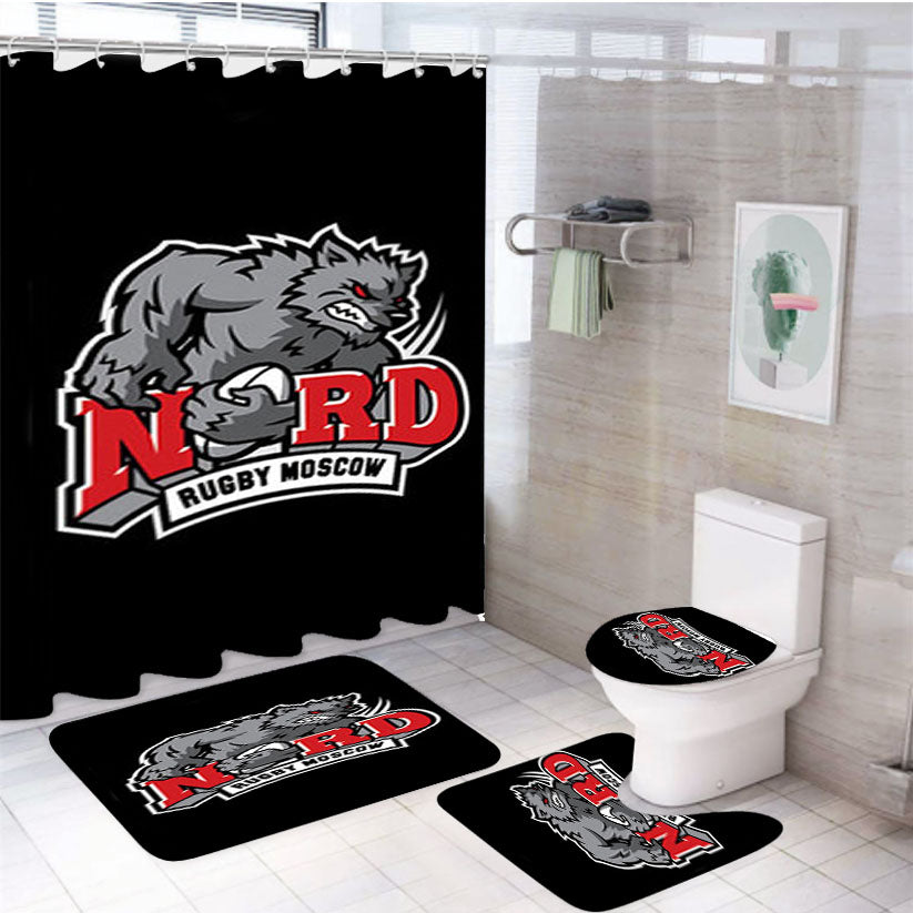 Nord Rugby Moscow 4Pcs Bathroom Set Shower Curtain