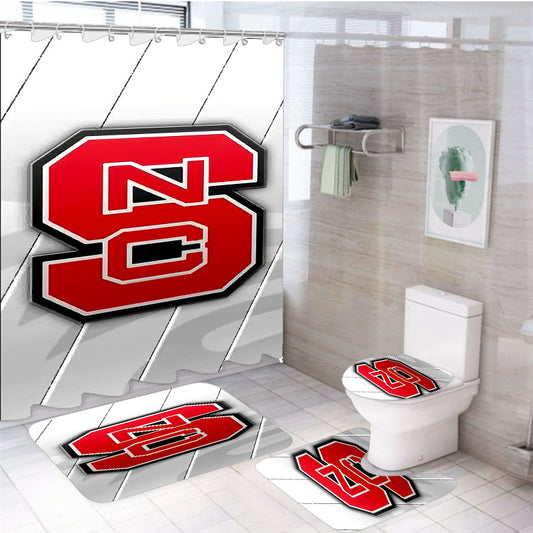 North Carolina State University 4Pcs Bathroom Set Shower Curtain