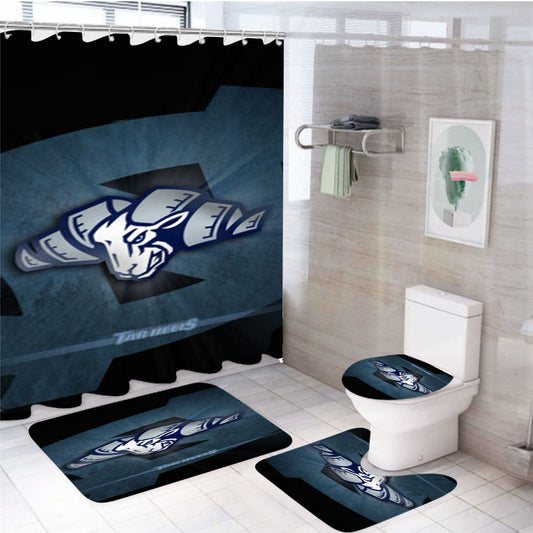 North Carolina Tar Heels Basketball Logo 4Pcs Bathroom Set Shower Curtain