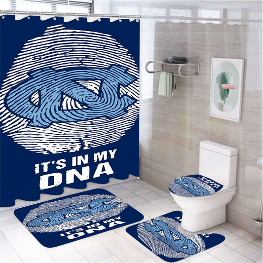 North Carolina Tar Heels It S In My Dna 4Pcs Bathroom Set Shower Curtain