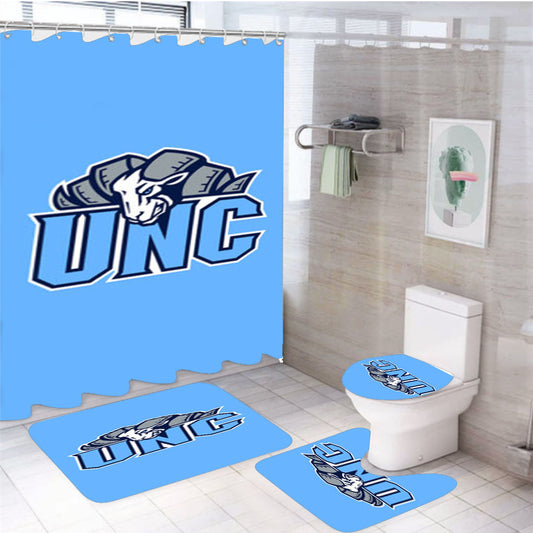 North Carolina Tar Heels Logo 4Pcs Bathroom Set Shower Curtain