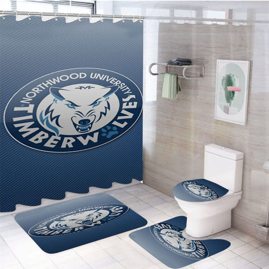 Northwood Timberwolves Logo 4Pcs Bathroom Set Shower Curtain