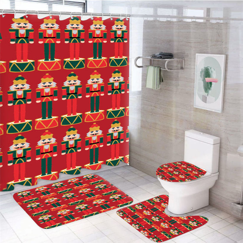 Nutcracker - Christmas Patterns 4Pcs Bathroom Set Shower Curtain